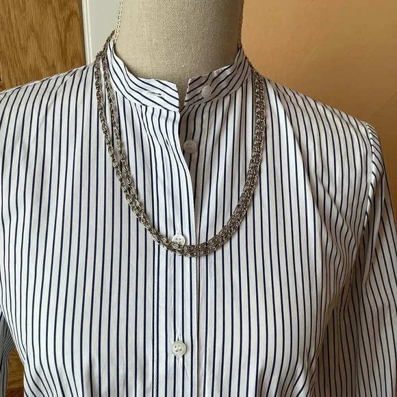 JUDITH & CHARLES Striped Poplin Crisp Button Down Shirt Size 2 - Picture 5 of 12
